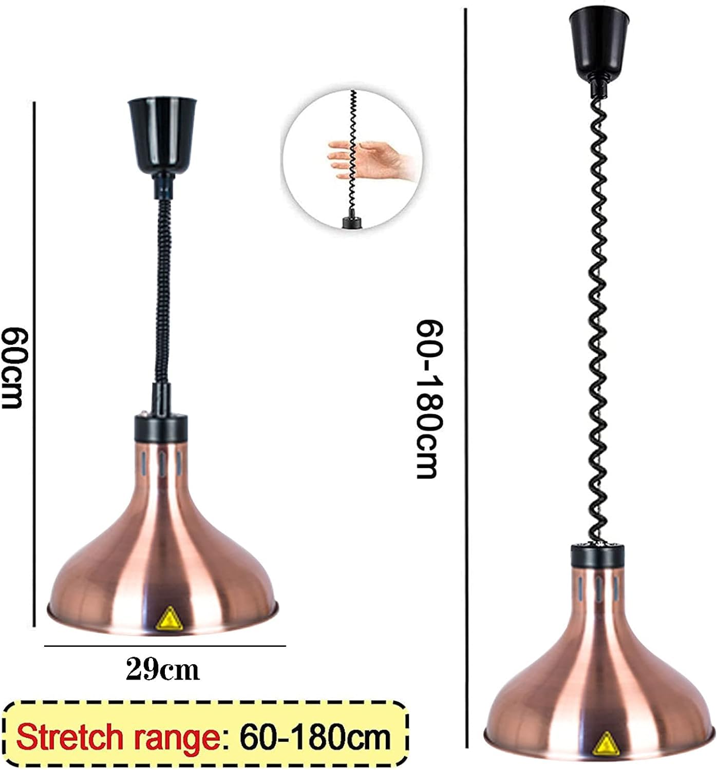 Commercial Food Heat Lamp - Adjustable Retractable Warmer Light for Restaurants, Hotels & Kitchens | Perfect for Buffets, Catering & Food Display