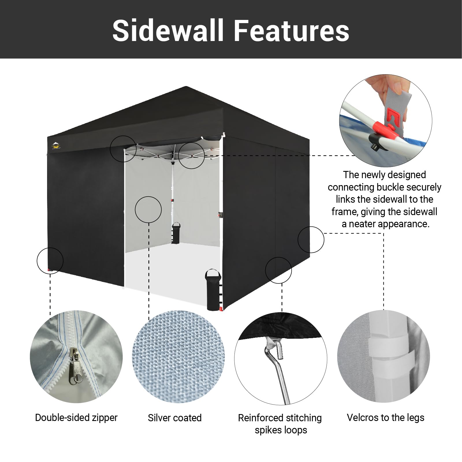 10x10 Instant Pop Up Canopy Tent with Sidewalls - Outdoor Events & Markets