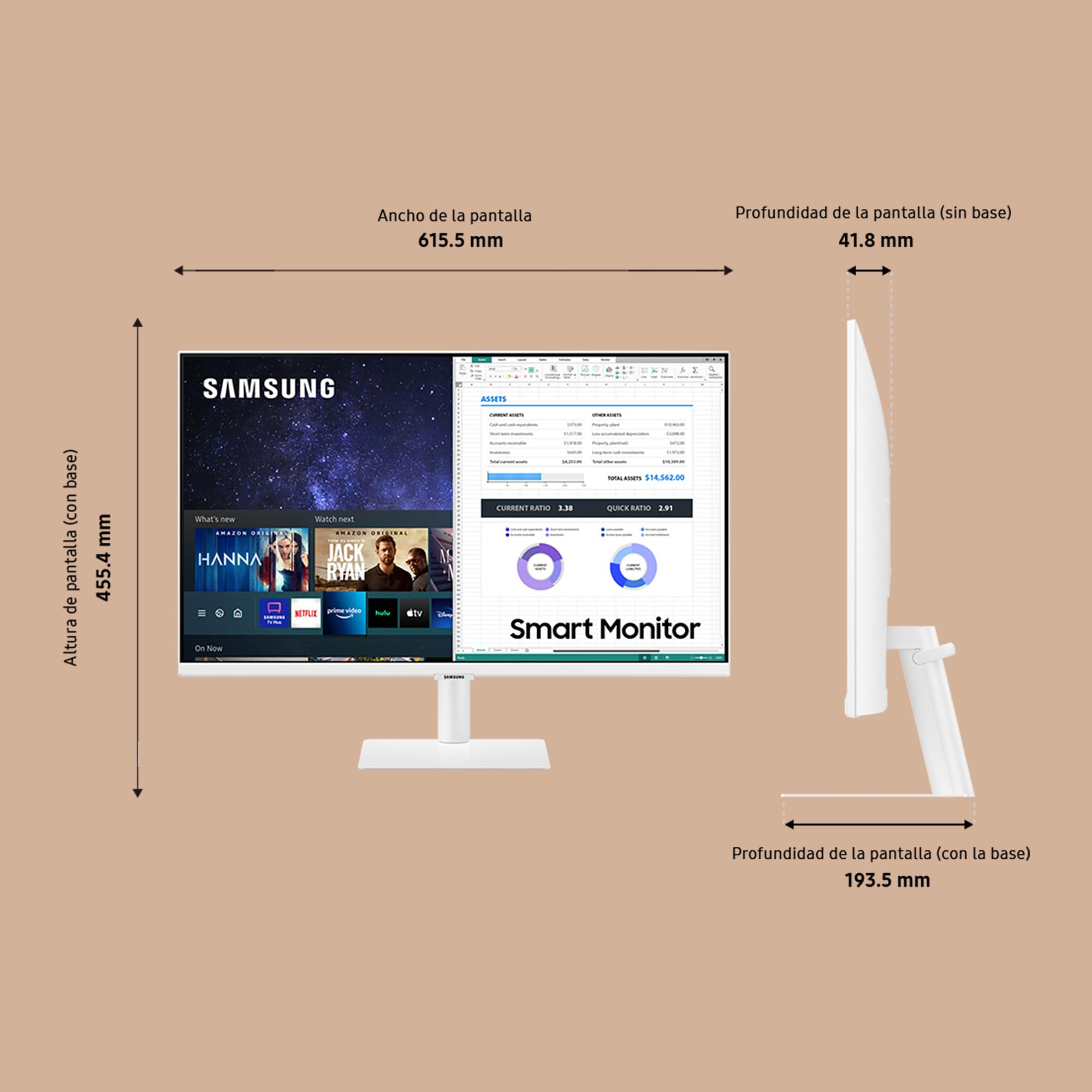 Samsung 27-inch Smart Monitor M5 VA Panel FHD 1920x1080 HDR10 Tizen OS with Smart Hub - Black - Perfect for Home Office, Gaming & Streaming