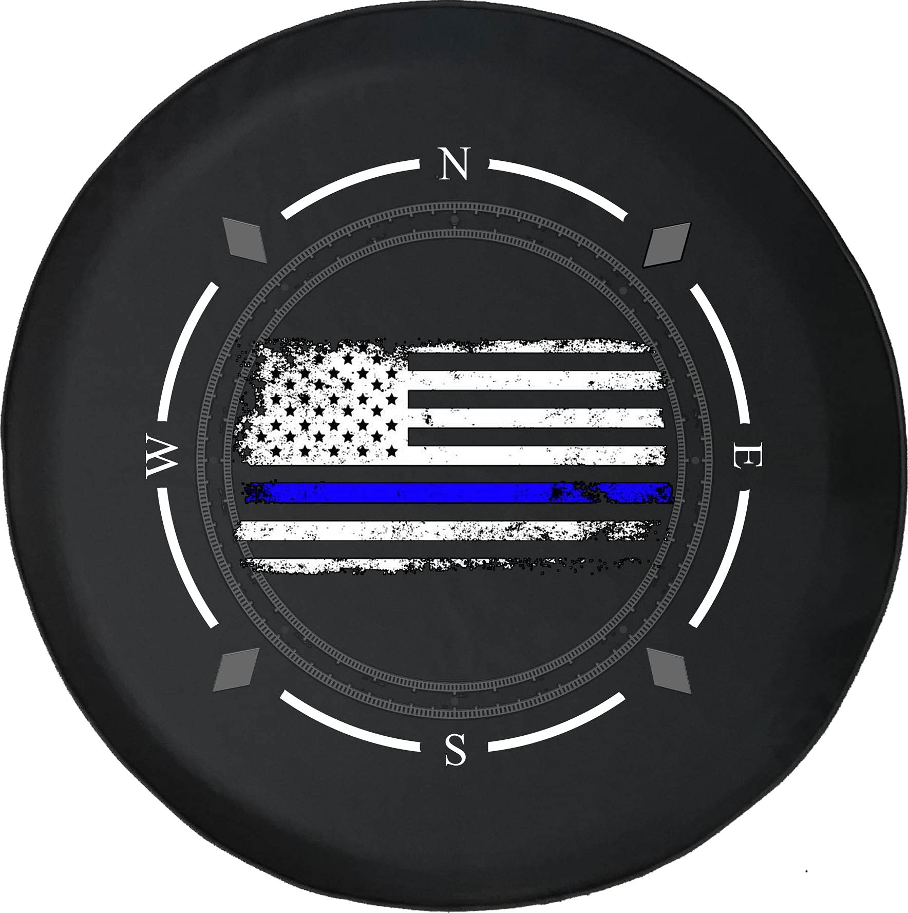 Vintage American Flag Spare Tire Cover with Compass Design - Universal Fit for SUV, Trailer, RV & Most Vehicles - Durable Outdoor Accessory for Road Trips & Camping Adventures