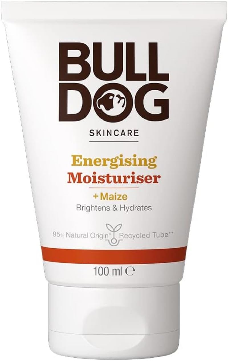 Bulldog Skincare Energising Moisturiser for Men - Brightens & Hydrates Skin | 100ml Face Cream for Dry Skin & Dull Complexion | Daily Hydration for Men's Skincare Routine