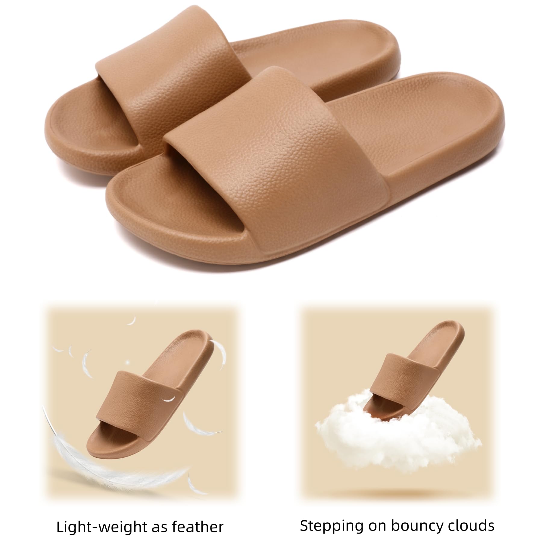 **Women's & Men's Quick-Drying House Slides - Unisex Cloud Shower Slippers, Comfortable Waterproof Slide Sandals for Indoor & Outdoor Use - Perfect for Bathroom, Poolside, and Lounging**