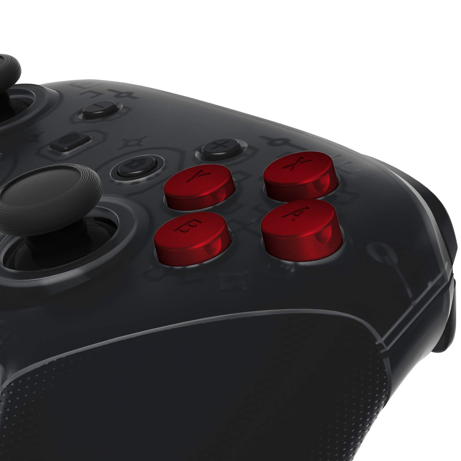 eXtremeRate Scarlet Red Interchangeable ABXY Buttons for Nintendo Switch Pro Controller - DIY Replacement Buttons Kit for NS Pro Controller (Controller Not Included) - Perfect for Gaming Enthusiasts & Custom Mods