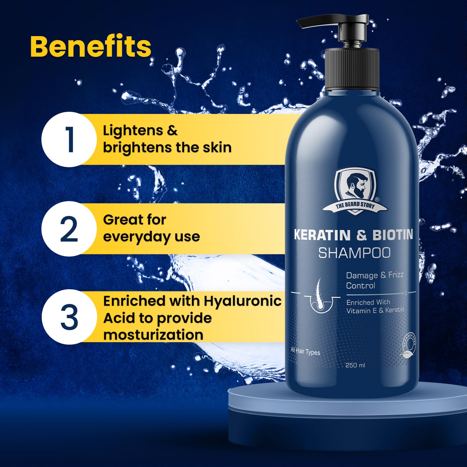 The Beard Story Deep Hydrating Moisturizing Body Lotion with Shea Butter & Macadamia Oil - Non-Sticky, Long Lasting Formula for Winter & All Seasons - Paraben Free 250ml - Perfect for Dry Skin Care & Daily Hydration