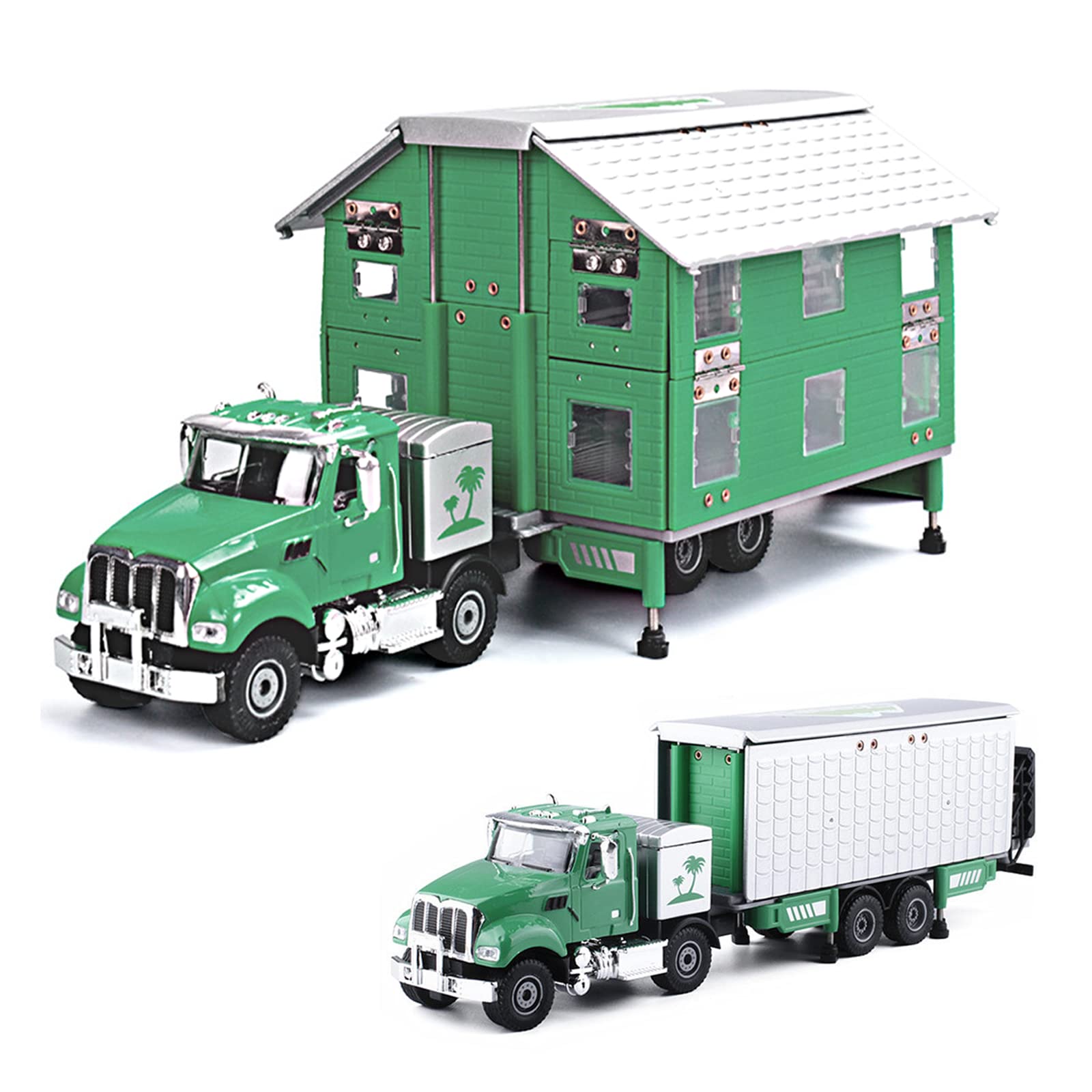 Fubarbar Camper Toys for Boys - Metal RV Toy Car & Transformers Set, Durable Camping Truck for Kids Ages 3-6 | Outdoor Play Adventures & Pretend Camping Fun (Green)