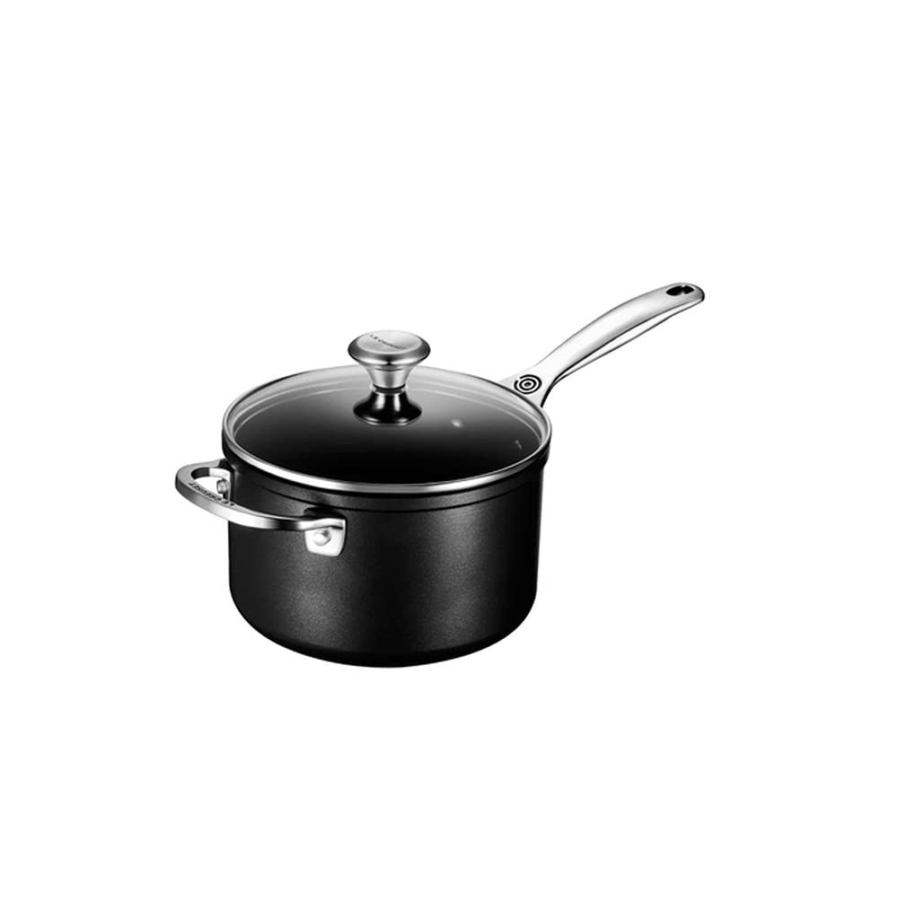Le Creuset 3 qt. Toughened Nonstick PRO Saucepan with Glass Lid - Premium Cookware for Sauces, Stews & Pasta - Perfect for Home Chefs & Professional Kitchens