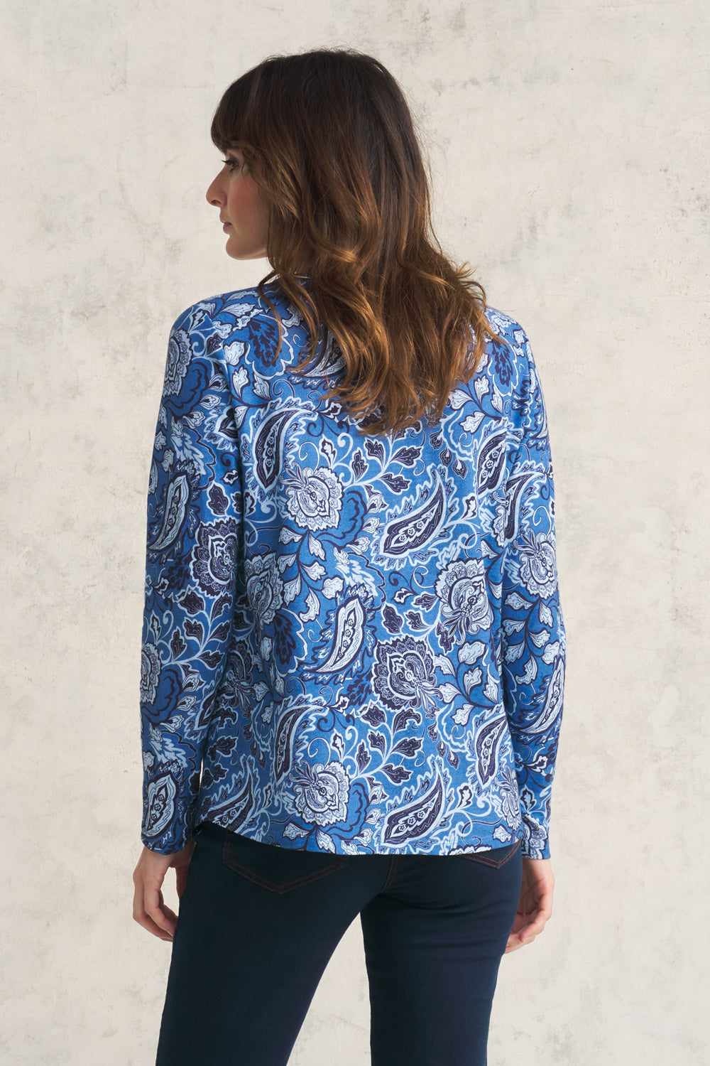 Abstract Paisley T-Shirt for Men & Women | Blue Paisley Print Cotton Tee | Casual Wear, Street Style & Festival Outfits