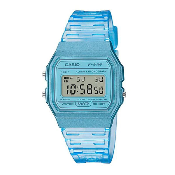 Casio F91WS-2D Digital Watch - Water Resistant, Alarm, Stopwatch & LED Light - Perfect for Sports, Outdoor Activities & Everyday Use