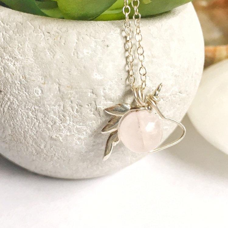Rose Quartz Necklace with Unicorn Charm - 925 Sterling Silver Jewelry for Women | Healing Crystal Gift for Birthday, Valentine's Day & Spiritual Wellness