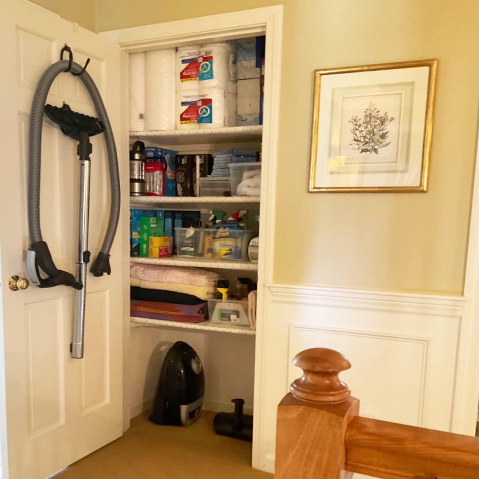 2 Pack Vacuum Hose Holder - Wall Mount Storage Rack for Canister Vacuum Cleaners - Garage & Shop Organization