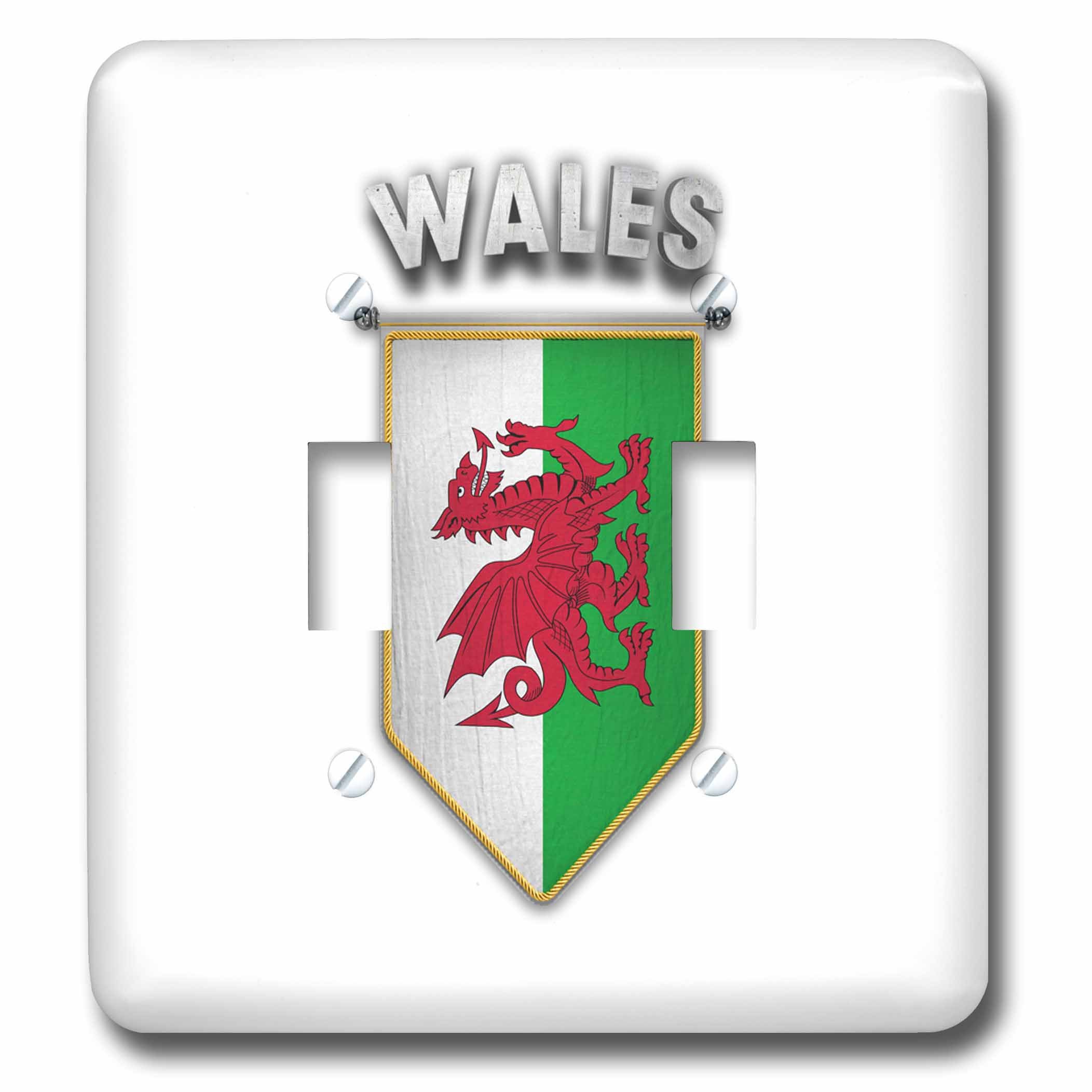 3D Rose Welsh Flag Pennant - Wales Banner Toggle Switch for Home Decor, Wall Art & Celtic Pride Display