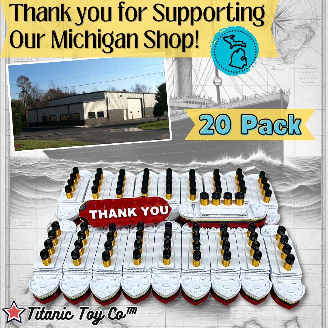 Titanic Party Favors 20 Pack - Kids Birthday Decor & Cake Topper for Titanic Themed Parties