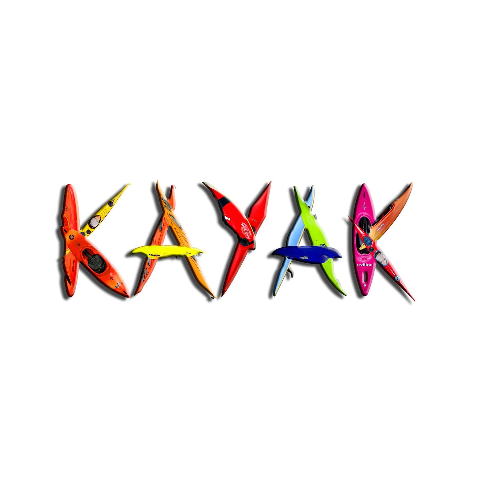 Kayak Graffiti 2 Sticker - Square Bumper Sticker Car Decal for Cars, Laptops & Water Bottles | Waterproof Vinyl Decal for Outdoor Adventures & Travel