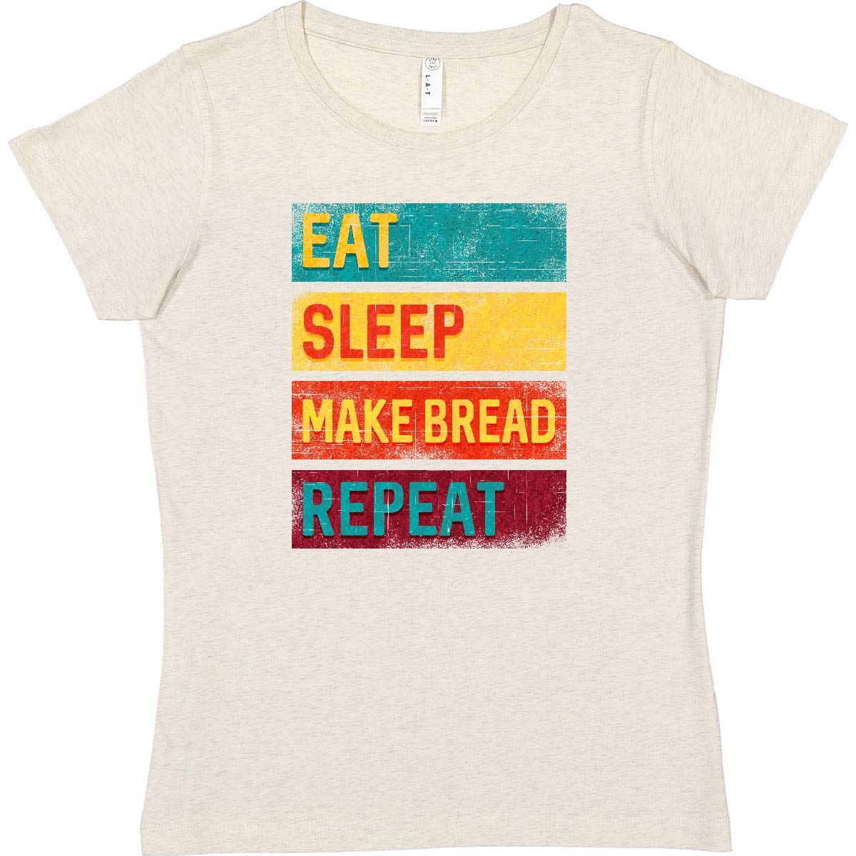Eat Sleep Make Bread Women's T-Shirt - Funny Baking & Cooking Graphic Tee for Bread Lovers - Perfect for Home Bakers, Kitchen Enthusiasts & Bread Making Gifts