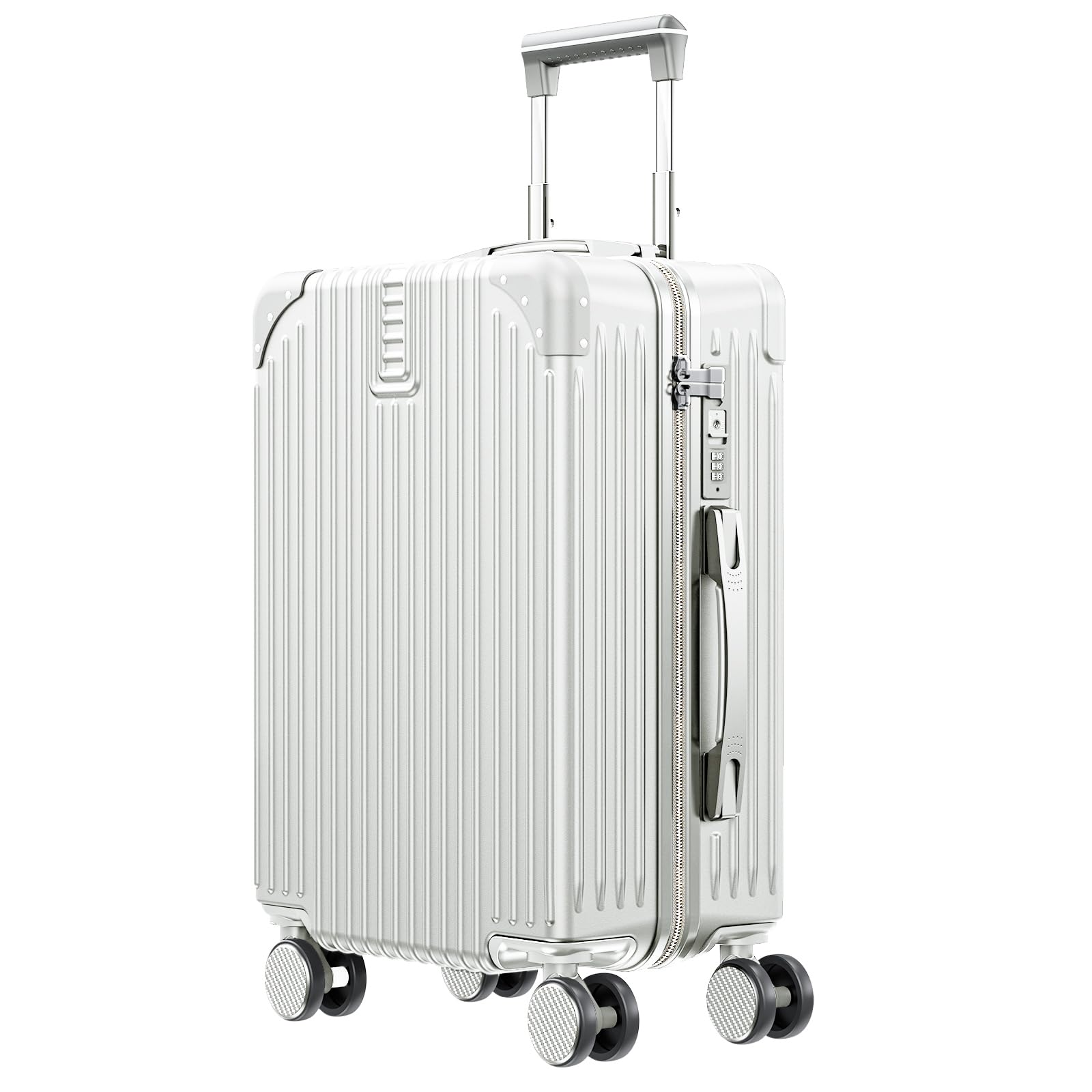 20 Inch Lightweight Carry On Luggage with USB Port & Cup Holder - TSA Approved Spinner Suitcase, 22x14x9 Inch Airline Compliant Softside Luggage with 360° Wheels - Perfect for Business Travel & Weekend Getaways