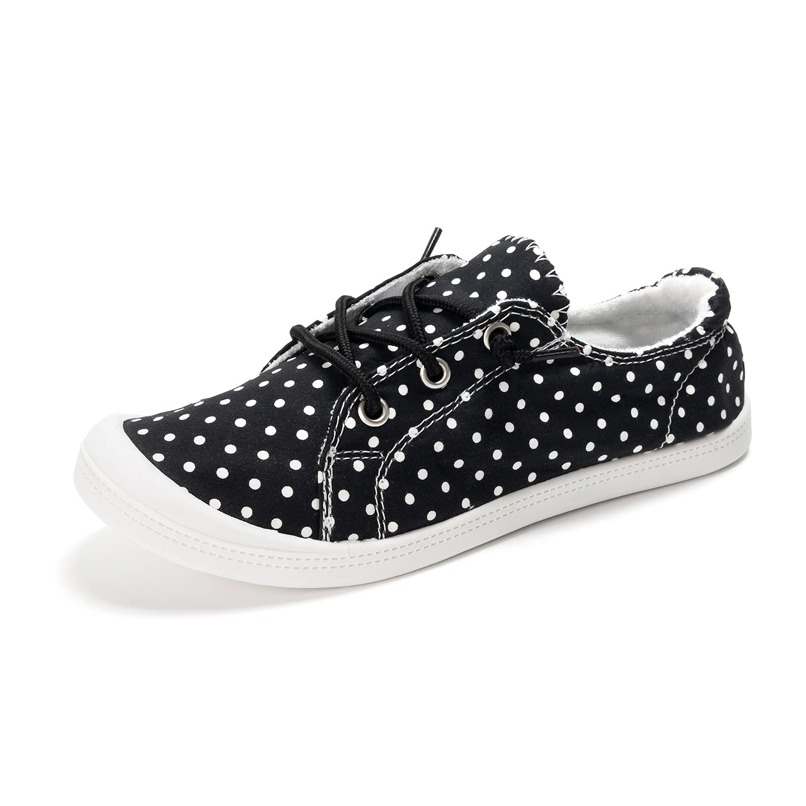 FUNKYMONKEY Women's Comfortable Low Top Canvas Slip-On Sneakers - Classic Casual Walking Shoes for Everyday Wear | Perfect for Work, Travel & Leisure Activities