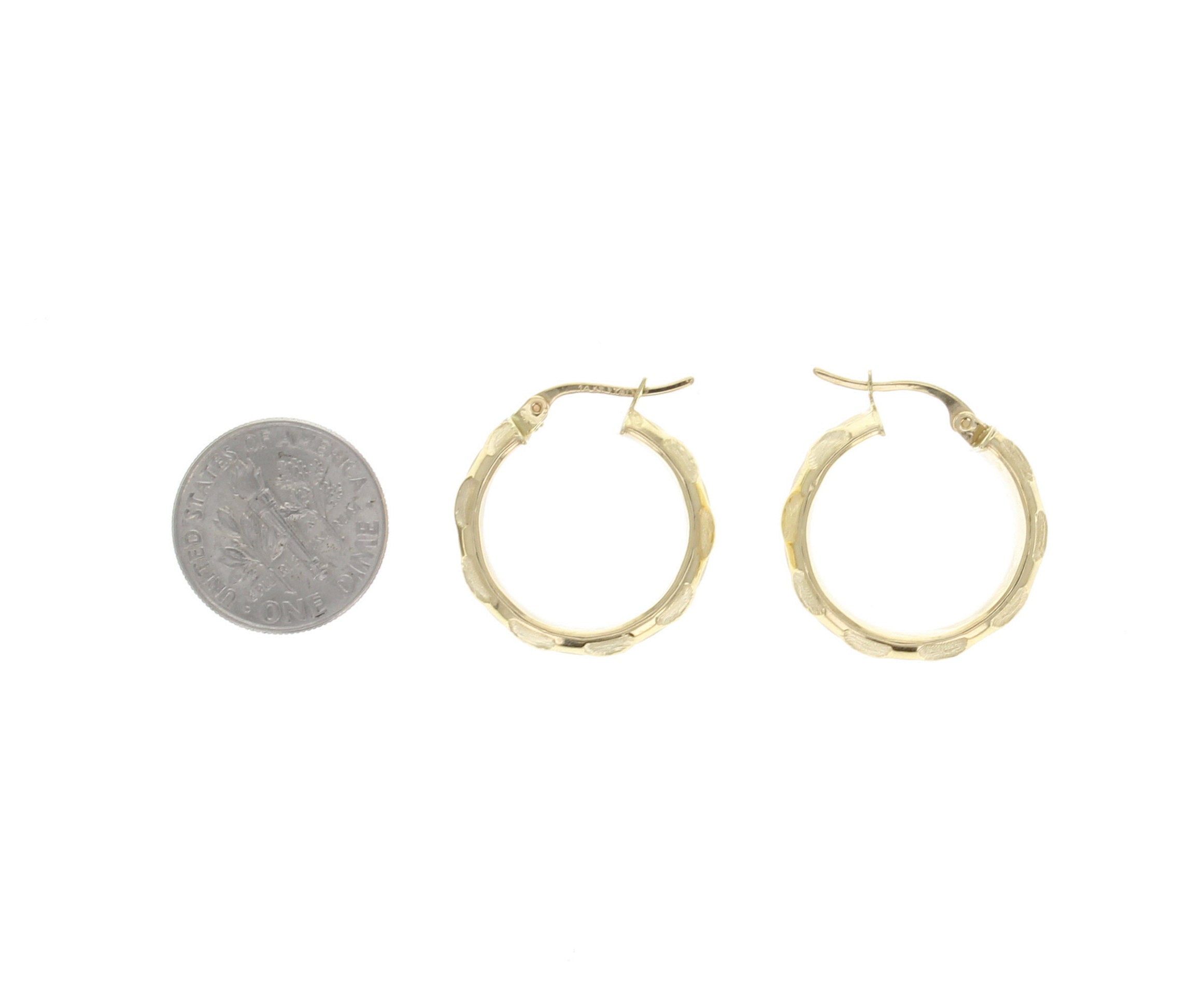 14K Yellow Gold Wide Satin Finish Hoop Earrings - Elegant Everyday Jewelry for Women, Perfect for Parties, Weddings & Office Wear