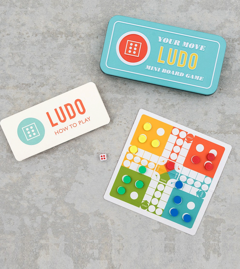 Rex London Travel Ludo Board Game - Portable Family Fun for Road Trips, Camping & Airplane Travel