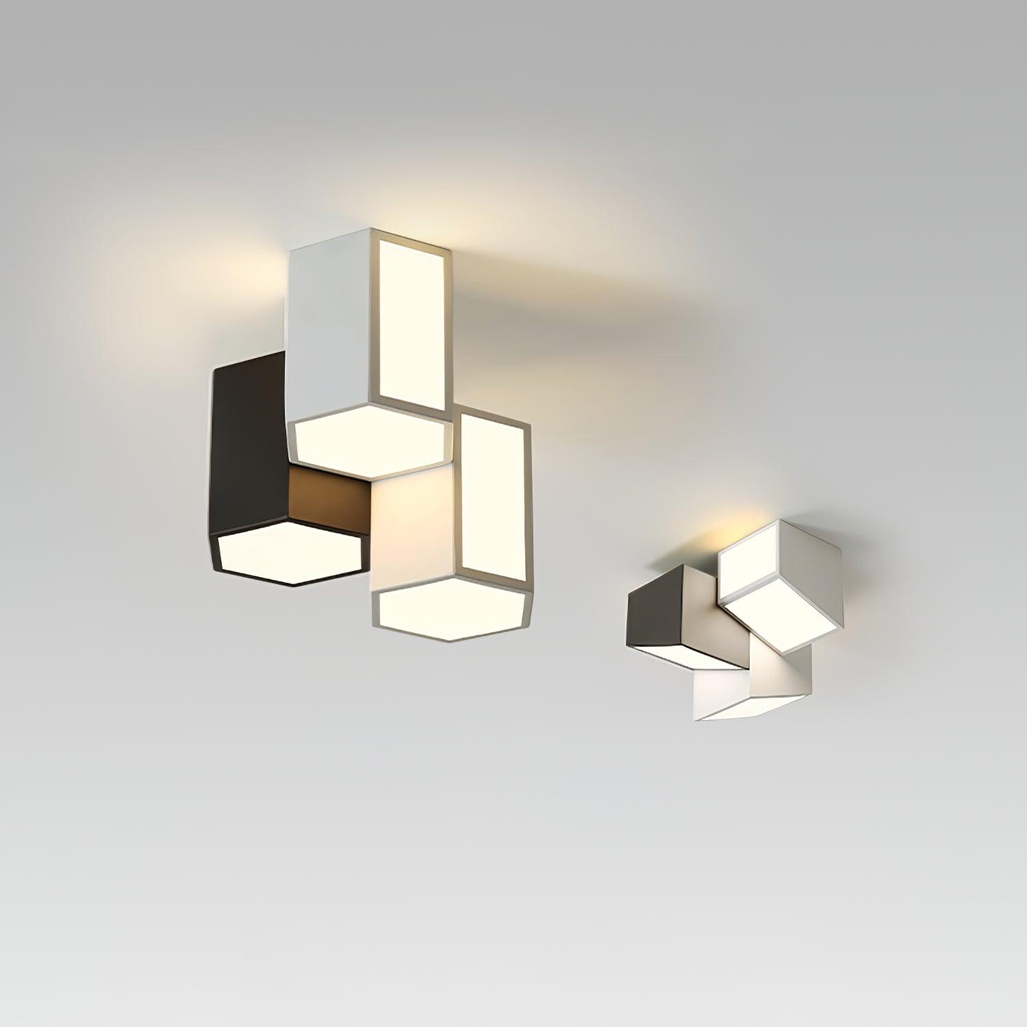 Modern Geometric Ceiling Light Fixture - Stylish Hexagon Design for Living Room, Bedroom & Dining Room - Energy Efficient LED Lighting for Home Decor