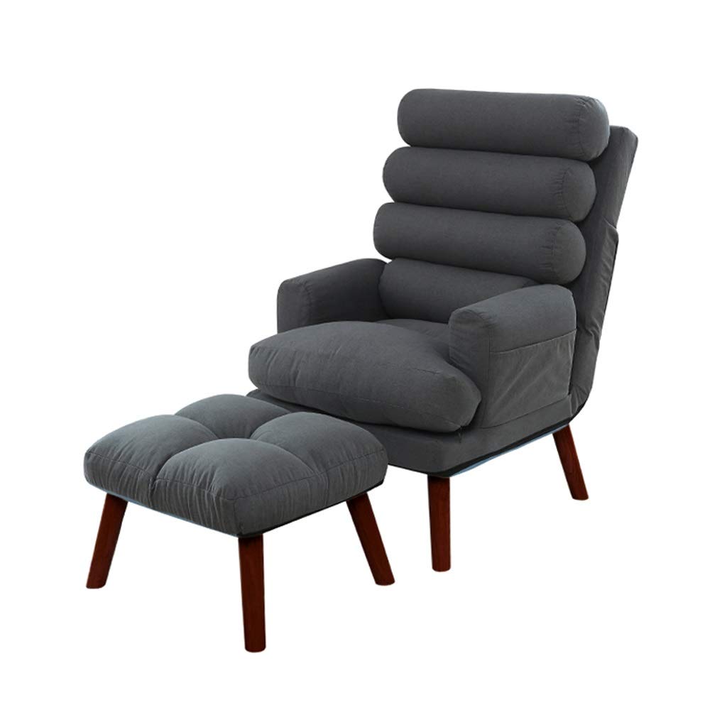 Dark Gray Recliner Lounge Chair - Comfortable Sofa Chair for Living Room, Bedroom, Balcony, Office & Outdoor Use - Perfect for Reading, Napping, Working & Relaxing