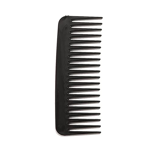 Wide Tooth Comb for Women - Large Detangling Comb for Curly, Wet & Dry Hair - No Handle Shampoo Comb (Black) - Perfect for Styling, Shower & Salon Use