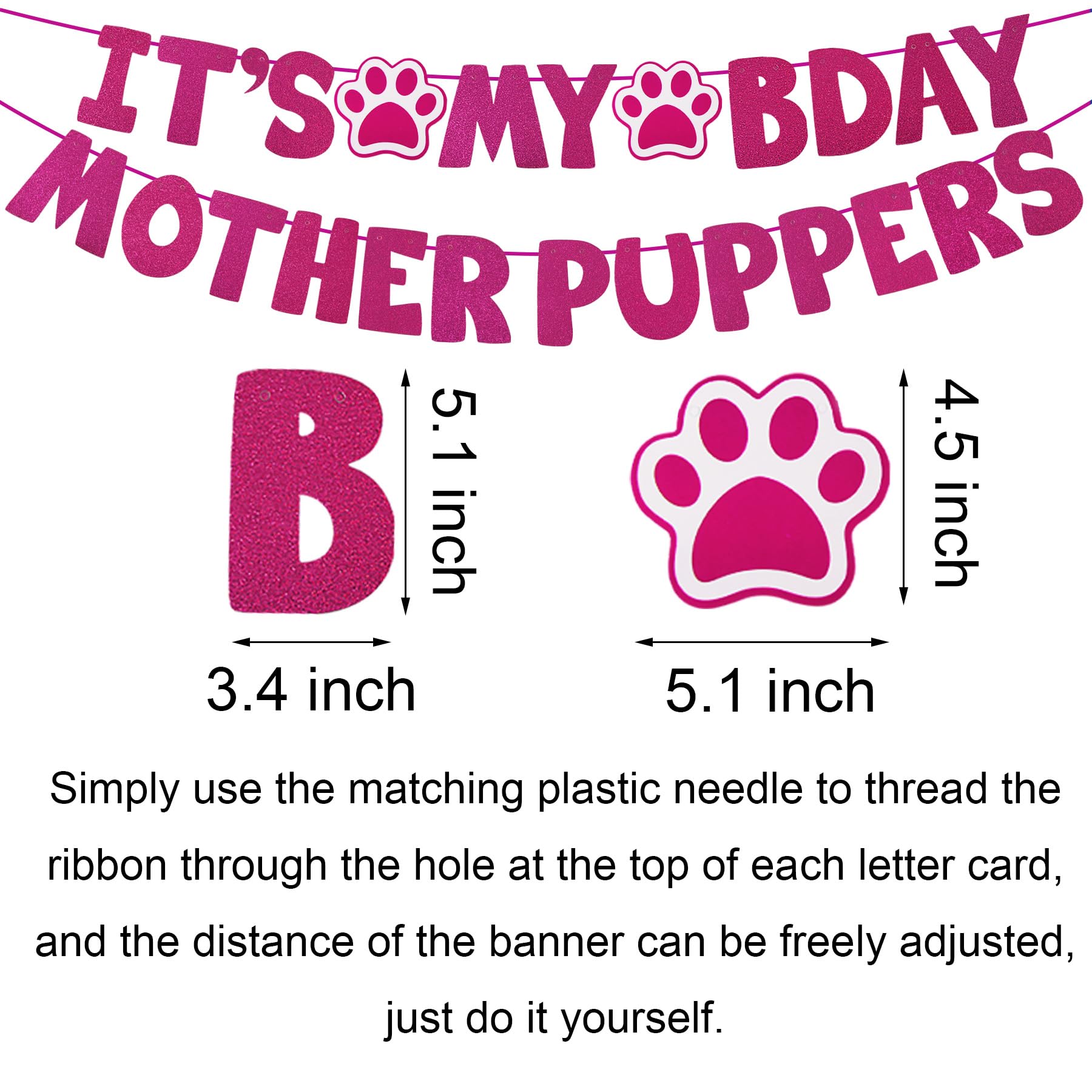 Dog Birthday Party Decorations Set - Adjustable Bandana, Birthday Hat Crown, Bow Tie & Banner for Large & XL Dogs - Pink X-Large Size - Perfect for Puppy Birthday Celebrations & Photo Shoots
