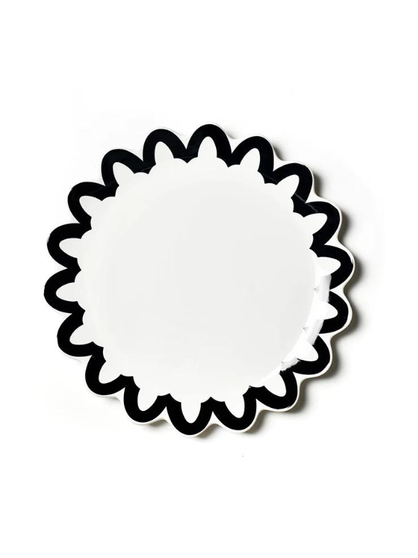 Elegant Black Arabesque Scallop Edge Serving Platter by Coton Colors - Perfect for Holiday Entertaining, Wedding Receptions & Dinner Parties