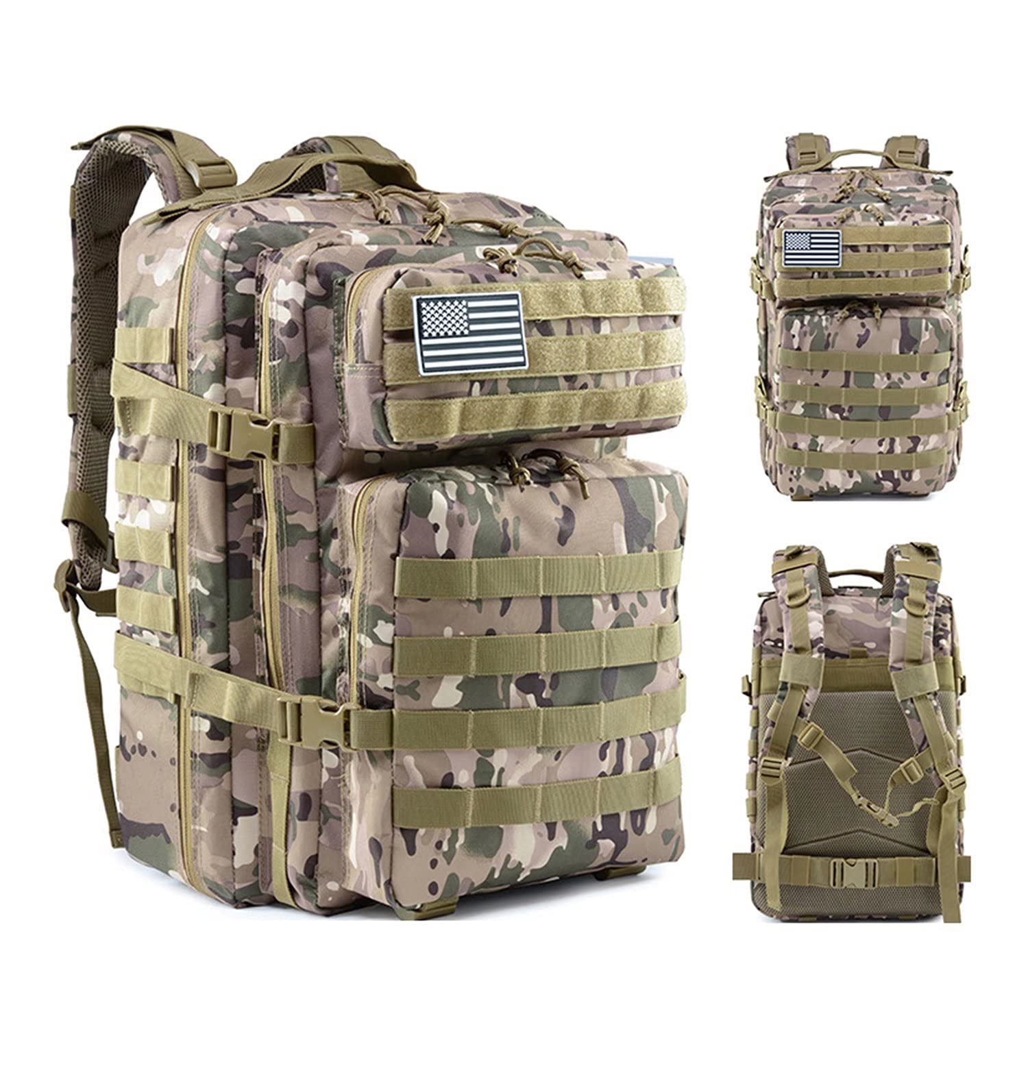 Military Tactical Backpack 45L - Durable Army Molle Rucksack for Outdoor Hiking, Hunting, Camping & School | Waterproof Tactical Gear for Men & Women | Perfect for Adventure Travel & Daily Use