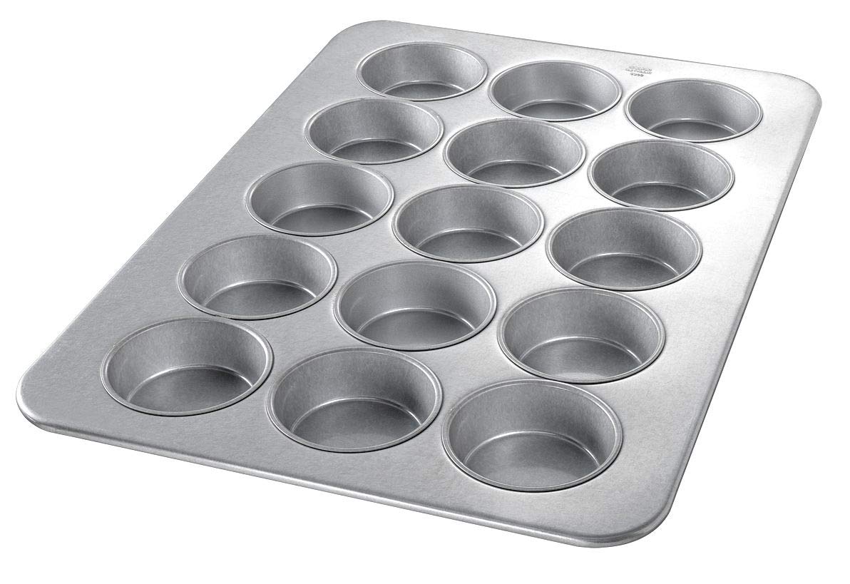 Chicago Metallic 45305 Non-Stick Mini Cake Muffin Pan - 15 Cup Molds for Baking Cupcakes, Muffins & Brownies - Durable Carbon Steel Construction - Perfect for Home Baking, Parties & Holiday Treats