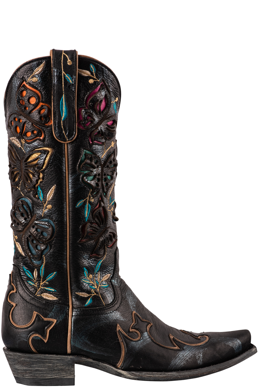 Old Gringo Women's Amadis Cowgirl Boots - Genuine Leather Western Boots with Pointed Toe & Stitched Details (Black) - Perfect for Rodeo, Country Dancing & Western Fashion