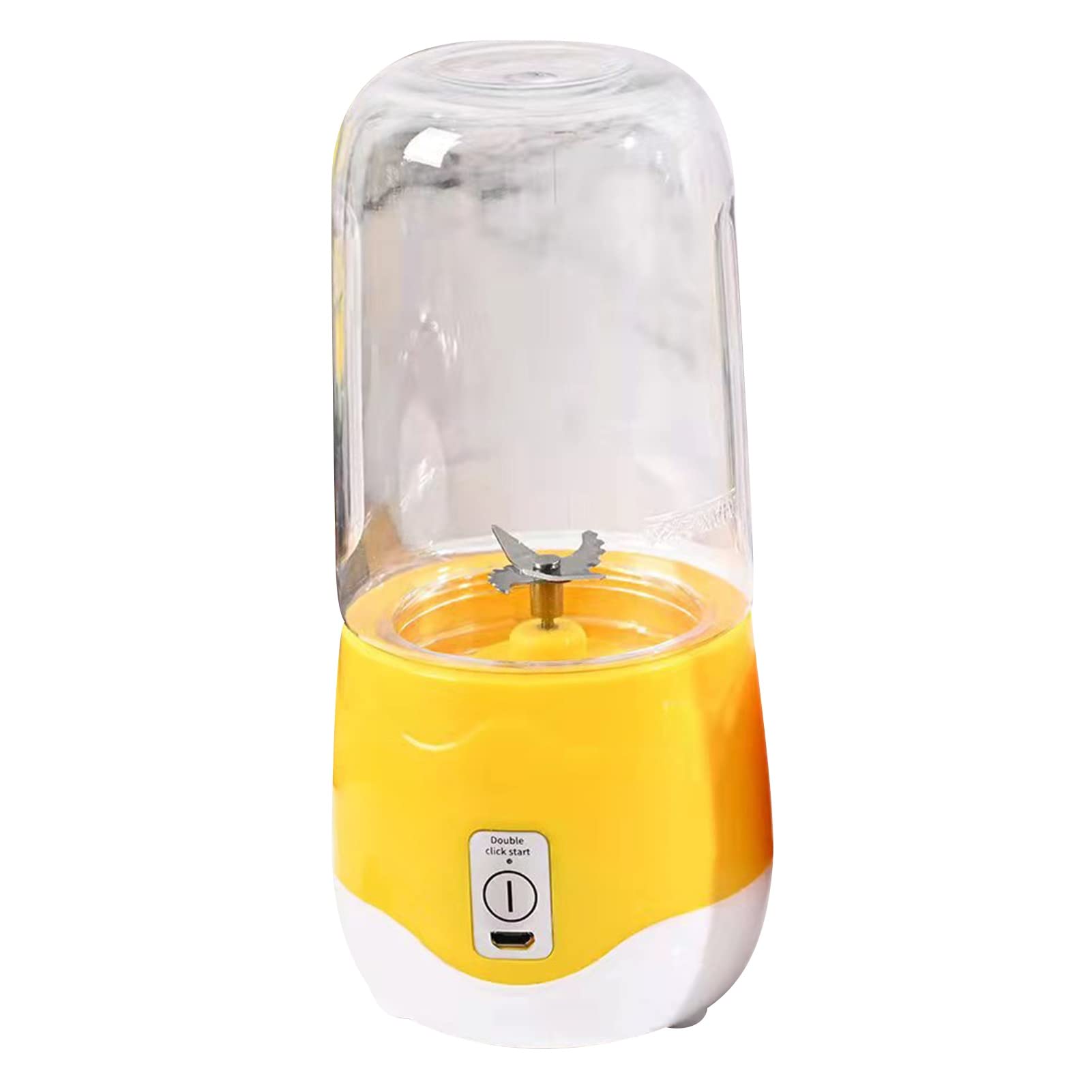 Portable Blender 400ml - Personal Mini Blender for Smoothies, Shakes & Juices | Rechargeable Travel Blender with Non-Slip Grip & Ice Crushing Function | Perfect for Gym, Office, Camping & On-The-Go Lifestyle (Yellow)