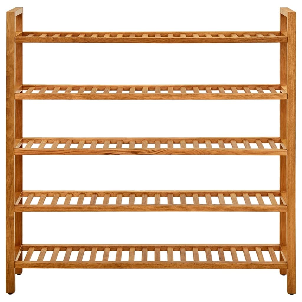 5-Tier Solid Oak Wood Shoe Rack Organizer - Farmhouse Style Shoe Storage for Entryway, Hallway, Closet & Bedroom - Perfect for Dorm Rooms and Small Spaces - vidaXL Shoe Holder with Sturdy Construction