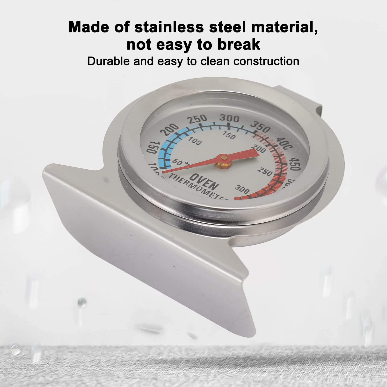 1.97×2.36in Stainless Steel Oven Thermometer for Electric & Gas Ovens - Instant Read Cooking Thermometer with Single Scale (50-300°C/100-600°F) - Perfect for Baking, Grilling, Roasting & Kitchen Temperature Monitoring