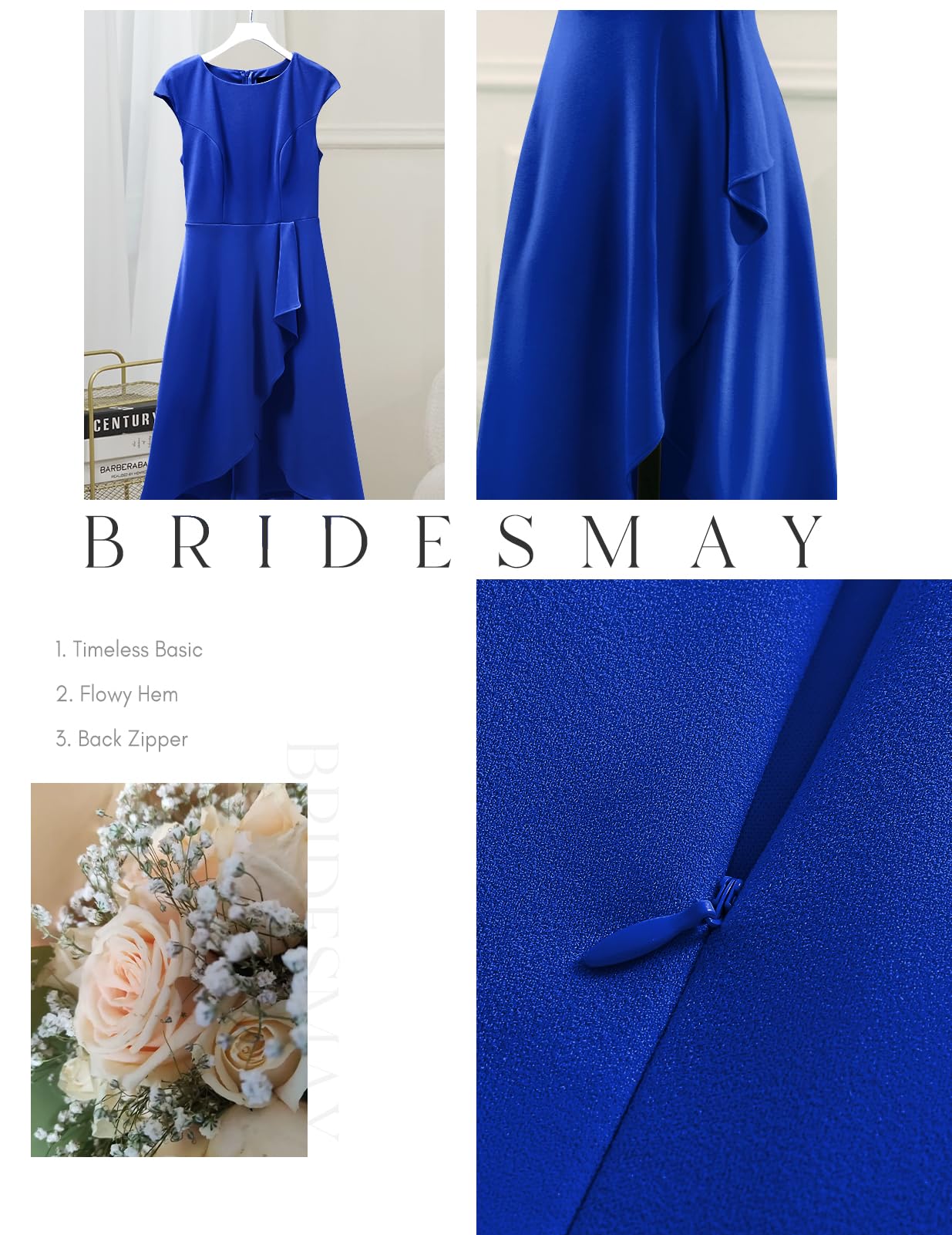 Elegant Cocktail Wedding Guest Dresses for Women 2025 - Short Sleeve Spring Summer Midi Dress - Perfect for Bridesmaids, Garden Parties & Formal Events