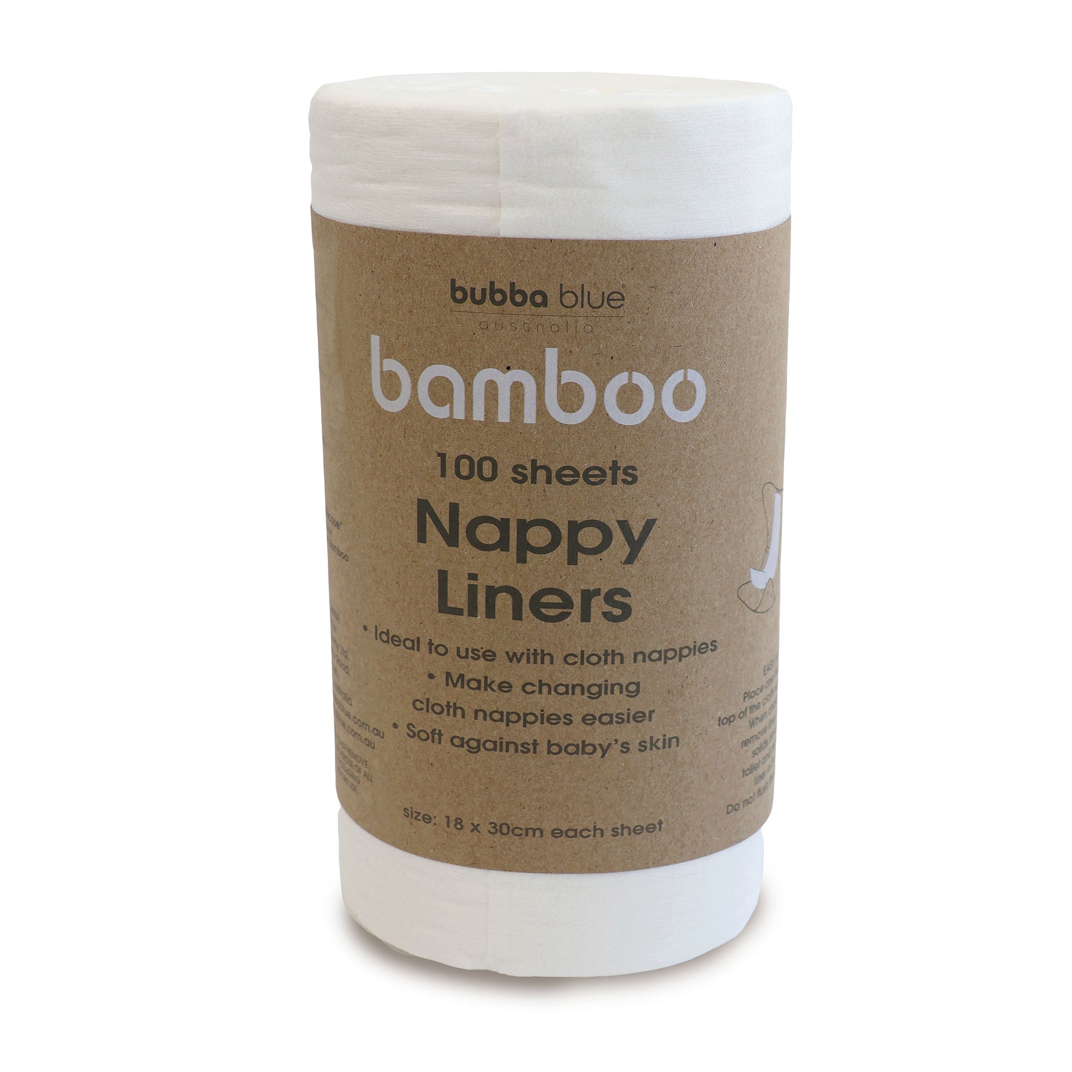 2-Pack Bamboo Nappy Liners - 100 Sheets Each | Ultra Soft & Eco-Friendly Diaper Liners for Babies | Perfect for Travel, Overnight Use & Sensitive Skin