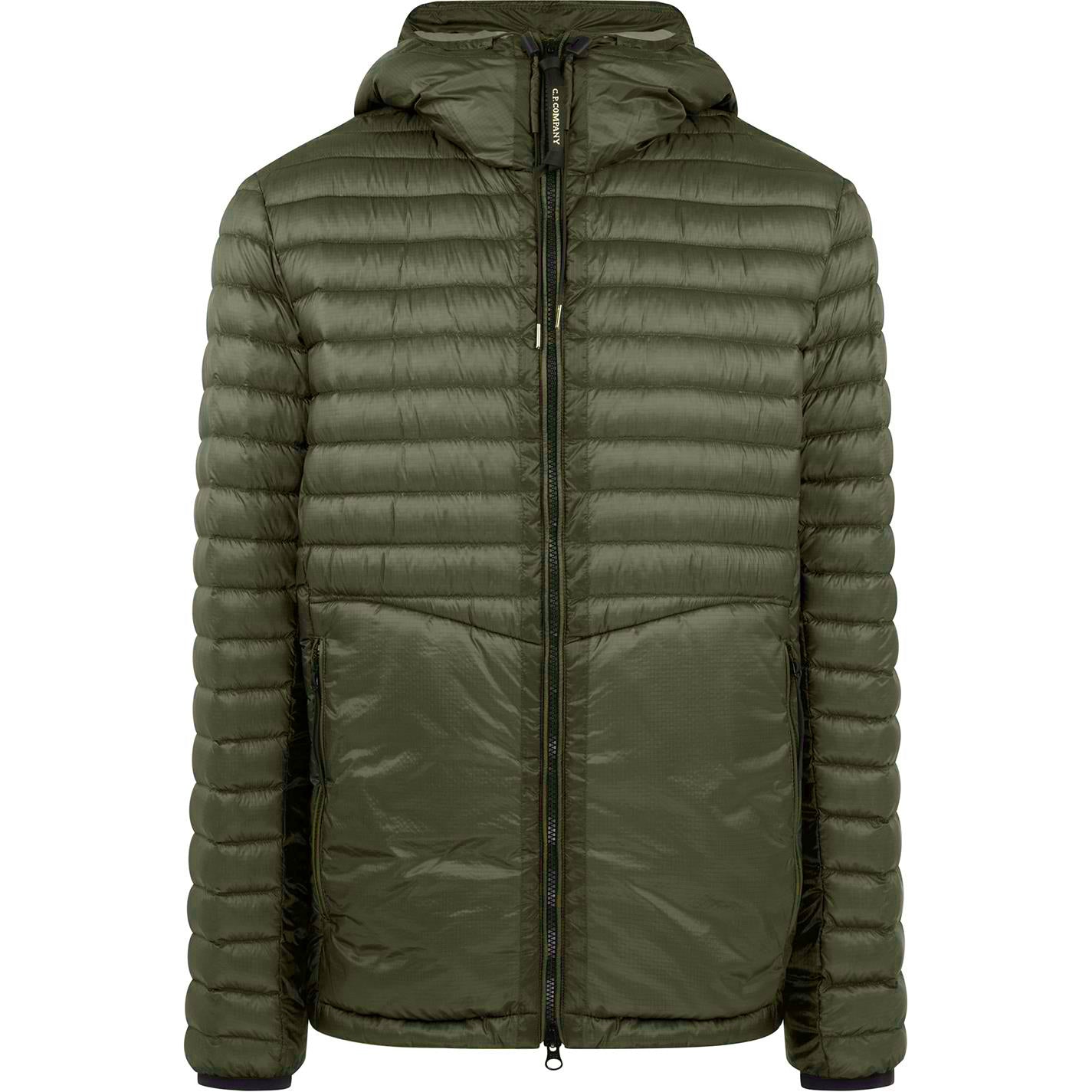 CP Company Green Goggle Down Jacket - Men's Winter Puffer Coat with Hood, Waterproof & Warm - Perfect for Skiing, Snowboarding & Cold Weather Outdoor Activities