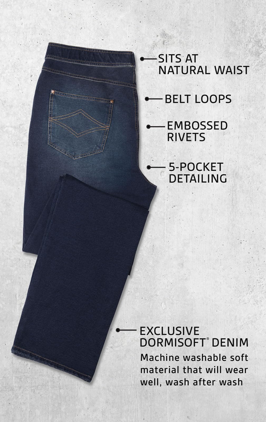 **Men's Pajama Jeans - Stretch Denim Pull-On Pants with Elastic Waist, Slim Straight Fit - Comfortable Lounge & Sleepwear for Relaxing at Home**