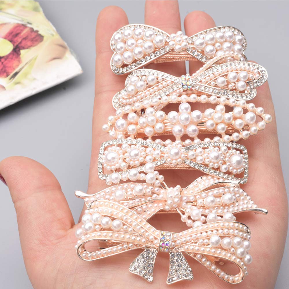 Pearl Rhinestone Hair Clips for Women - Elegant Spring Hairpins, Side Bangs Clips, Bridal Hair Accessories (15 Pack) - Perfect for Weddings, Parties & Everyday Style