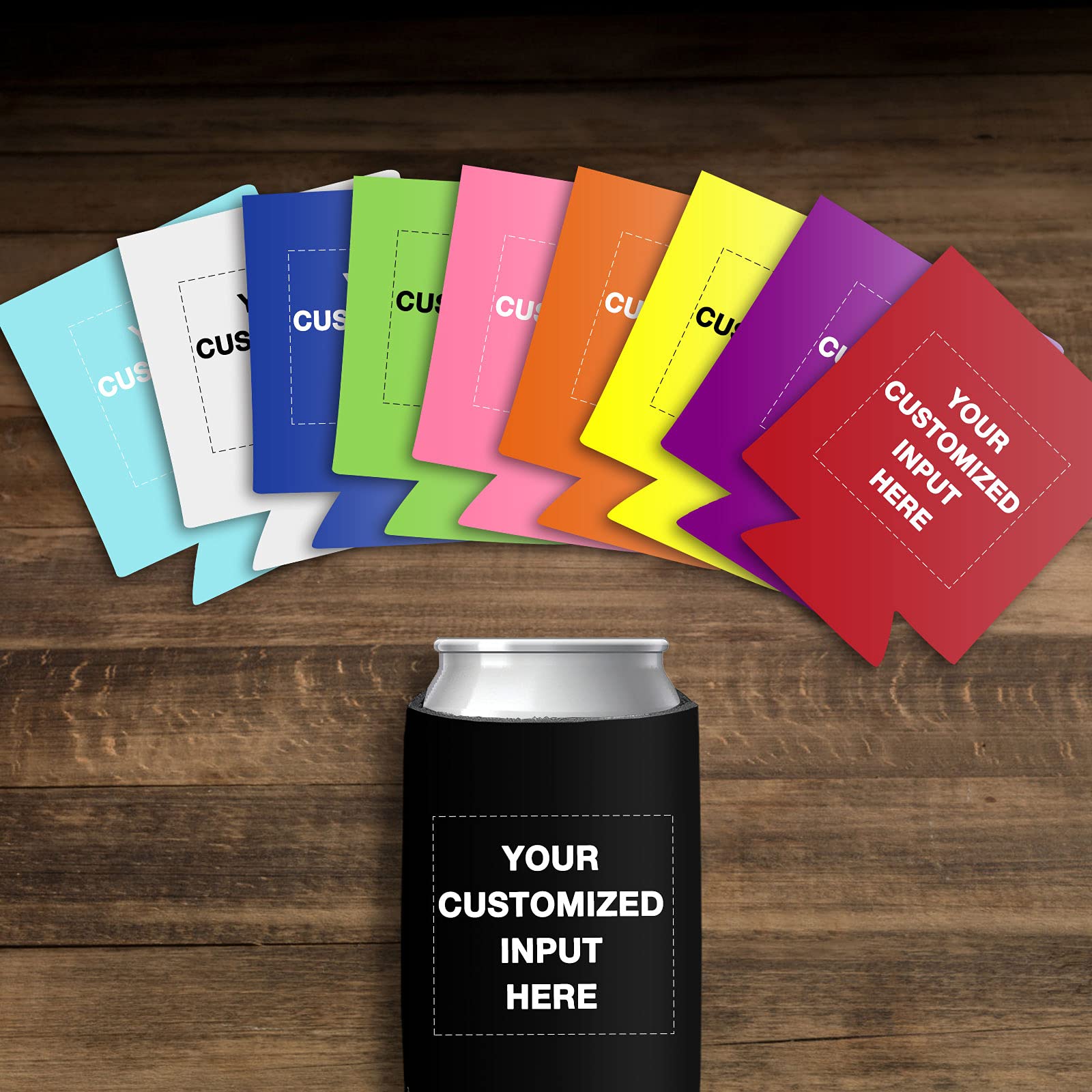 Custom Photo & Logo Beer Can Coolers - 60pcs Bulk Personalized Can Sleeves for Wedding Favors, Fishing Trips & Picnics | Keep Drinks Cold at Parties & Outdoor Events