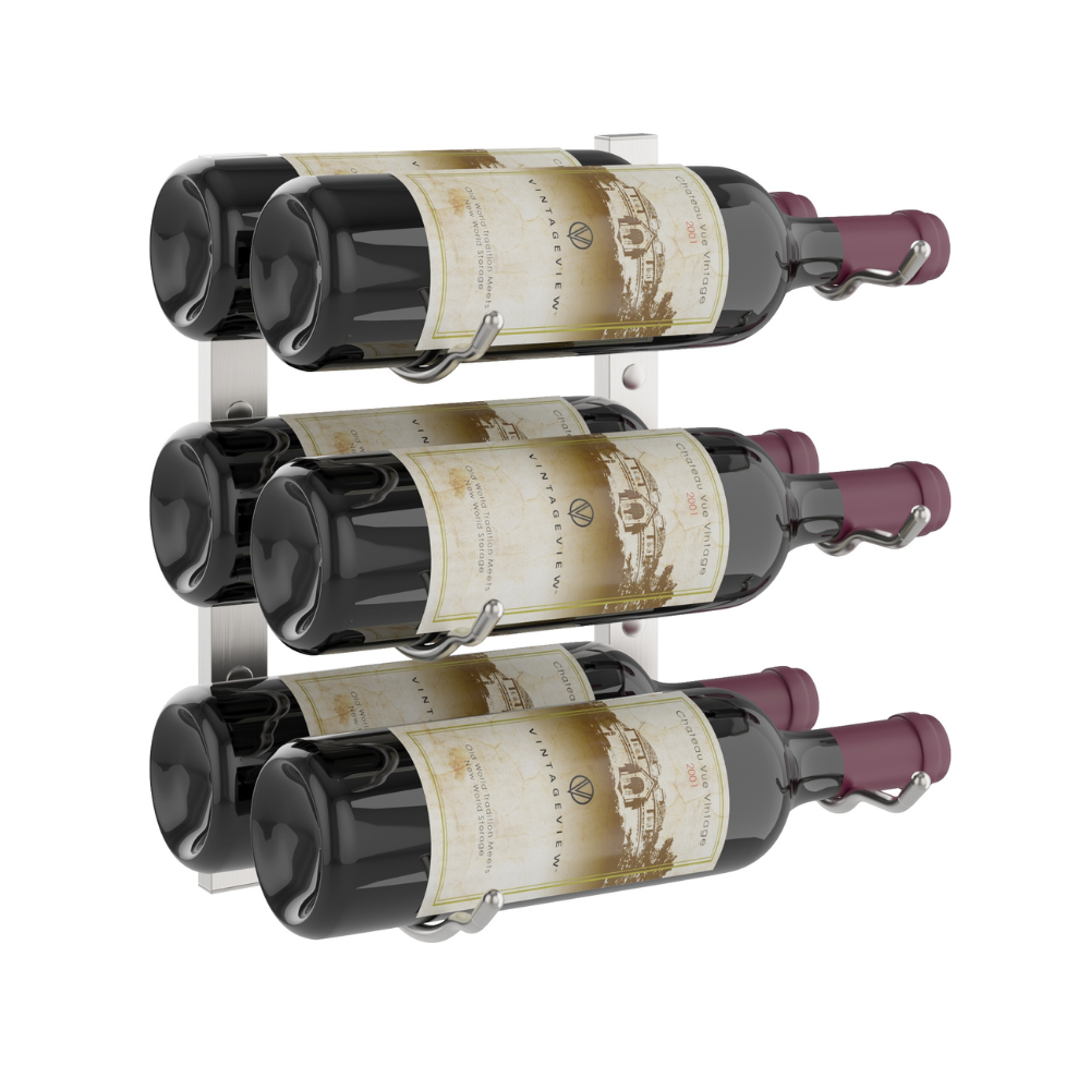 W Series 1 Foot Tall Wine Bottle Rack - Holds 3 to 9 Bottles | Space-Saving Storage for Kitchen, Bar, or Dining Room