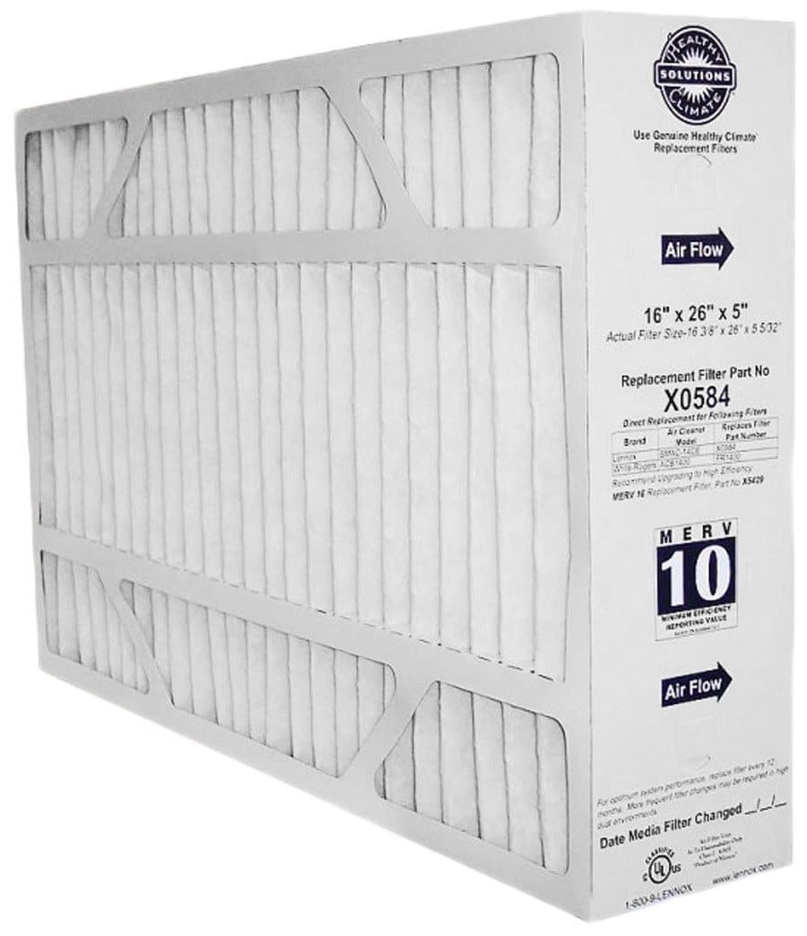Lennox X0584 BMAC 14CE MERV 11 Air Filter 16x26x5 (Actual Size 16 3/8 x 26 x 5 5/32) - OEM Replacement for HVAC Systems, Furnaces & Air Conditioners - Improves Indoor Air Quality & Allergen Reduction