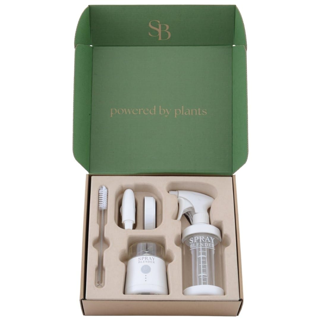 Electric Blender & Glass Spray Bottle Kit for Homemade Plant-Based Sprays - BPA-Free, Food-Grade for BBQ, Grilling & Kitchen Use - Quick & Easy DIY Essential Oil, Vinegar & Cooking Sprays
