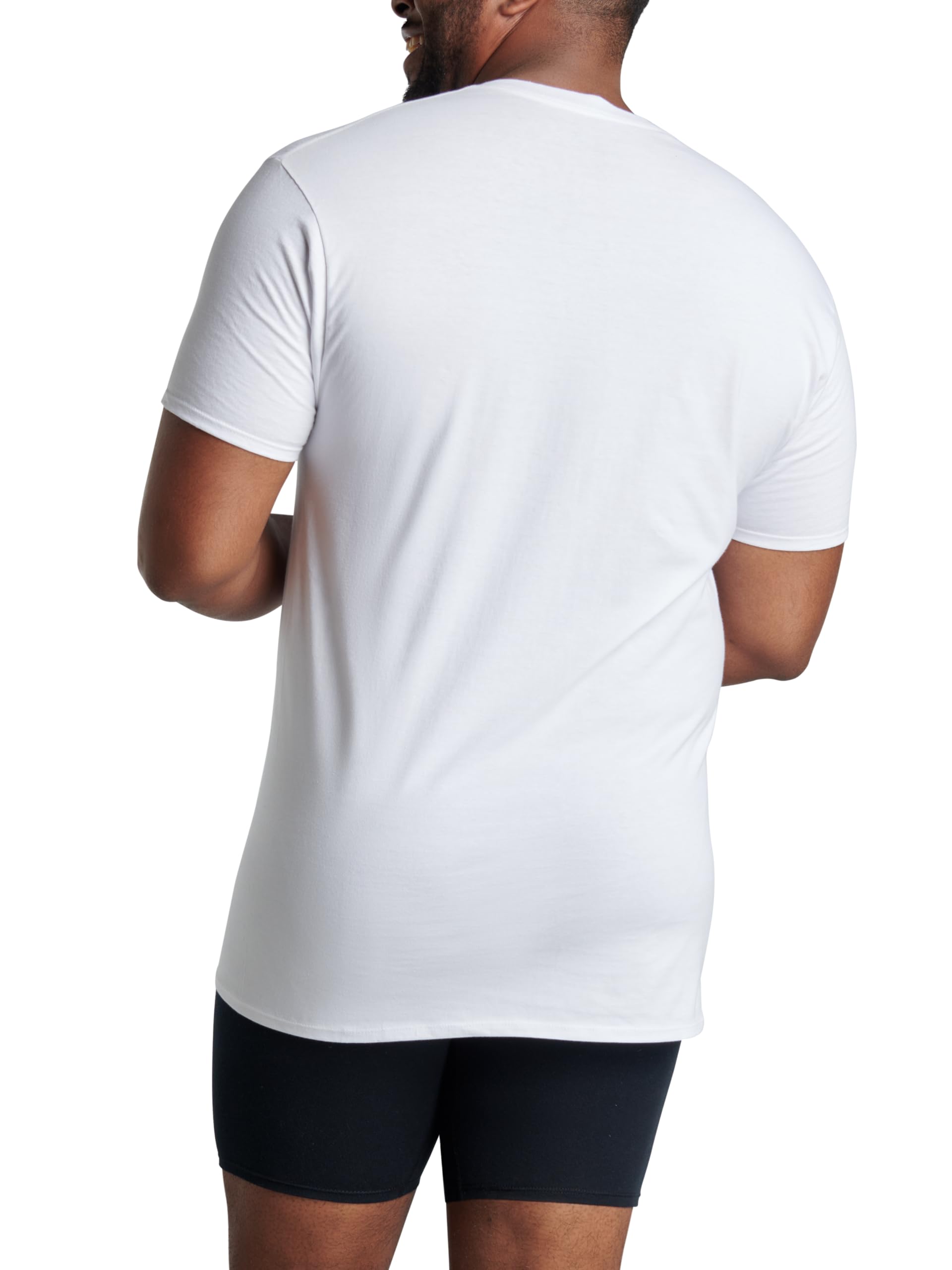 Fruit of the Loom Men's Big and Tall Tag-Free Comfort Soft Cotton Undershirts - Breathable White Crew Neck T-Shirts for Everyday Wear & Layering