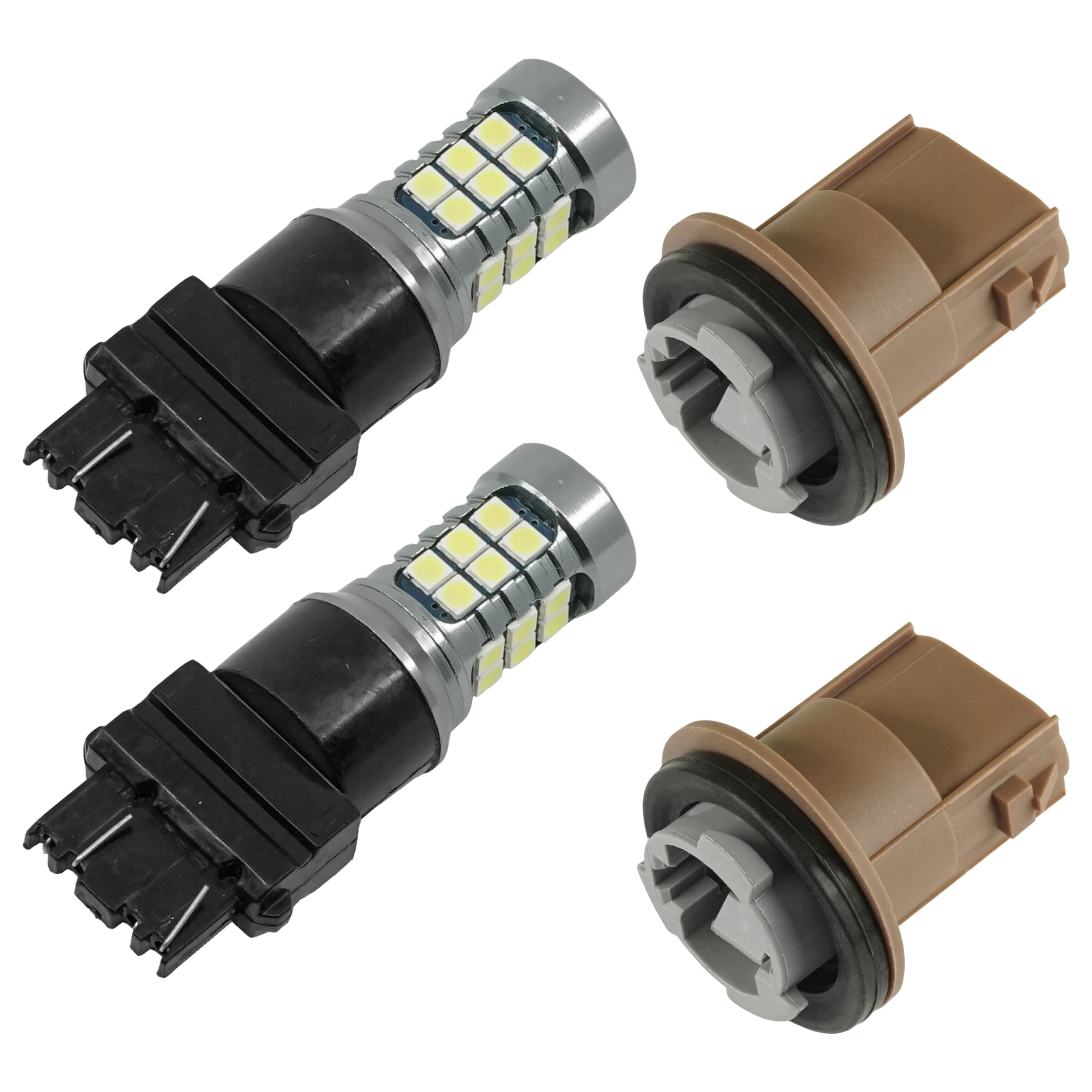 Caltric 2-Pack LED Tail Light Bulb & Socket Replacement for Polaris RZR 800 / S 800/4 800 (2009-2014 Models) - Waterproof Off-Road ATV Accessories for Night Riding & Trail Adventures