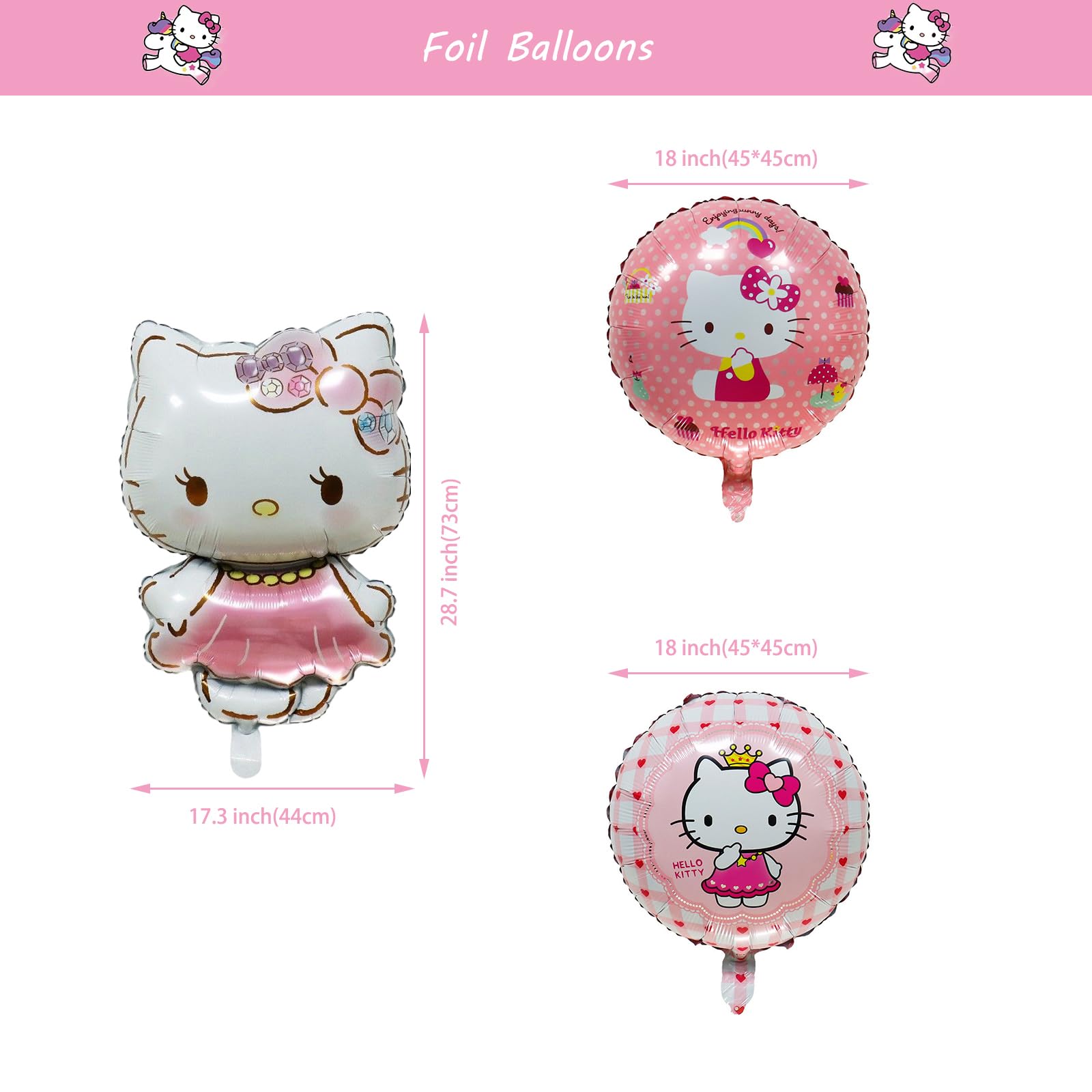 Kawaii Birthday Party Decorations Set - 37Pc Cute Cartoon Anime Cake Toppers, Cupcake Toppers, Latex & Foil Balloons, Banner | Perfect for Kawaii Themed Parties, Baby Showers & Anime Birthday Celebrations