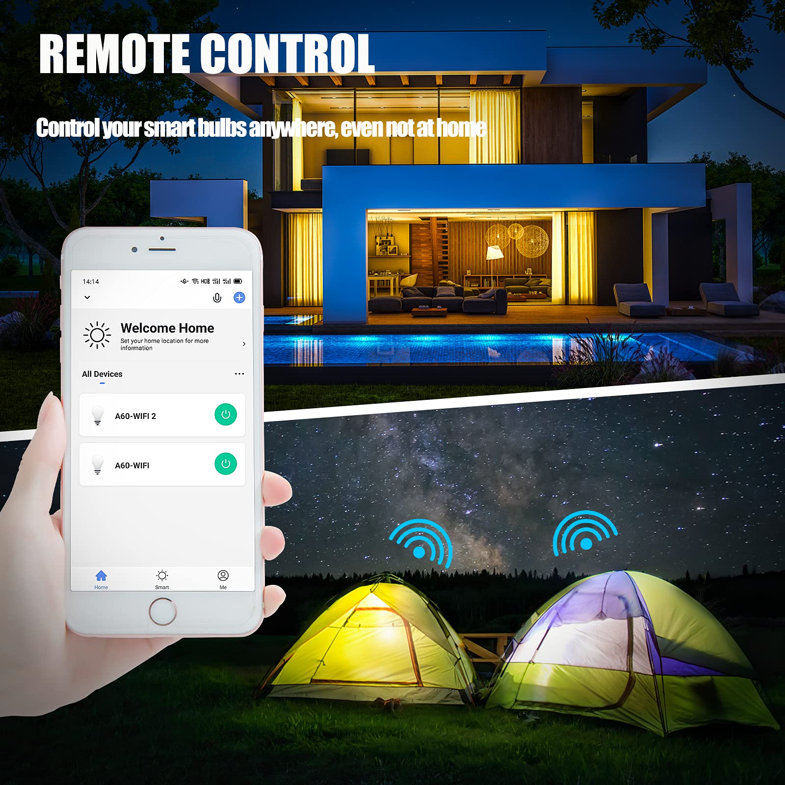 Smart Dimmable LED Light Bulbs Compatible with Alexa, Google Assistant & SmartThings - No Hub Required, E26 A19 WiFi Bulbs (Warm to Cool White, Tunable, Timer) - 7W 700lm (60W Equivalent) 4-Pack - Perfect for Home Automation, Smart Lighting & Energy-Efficient Rooms