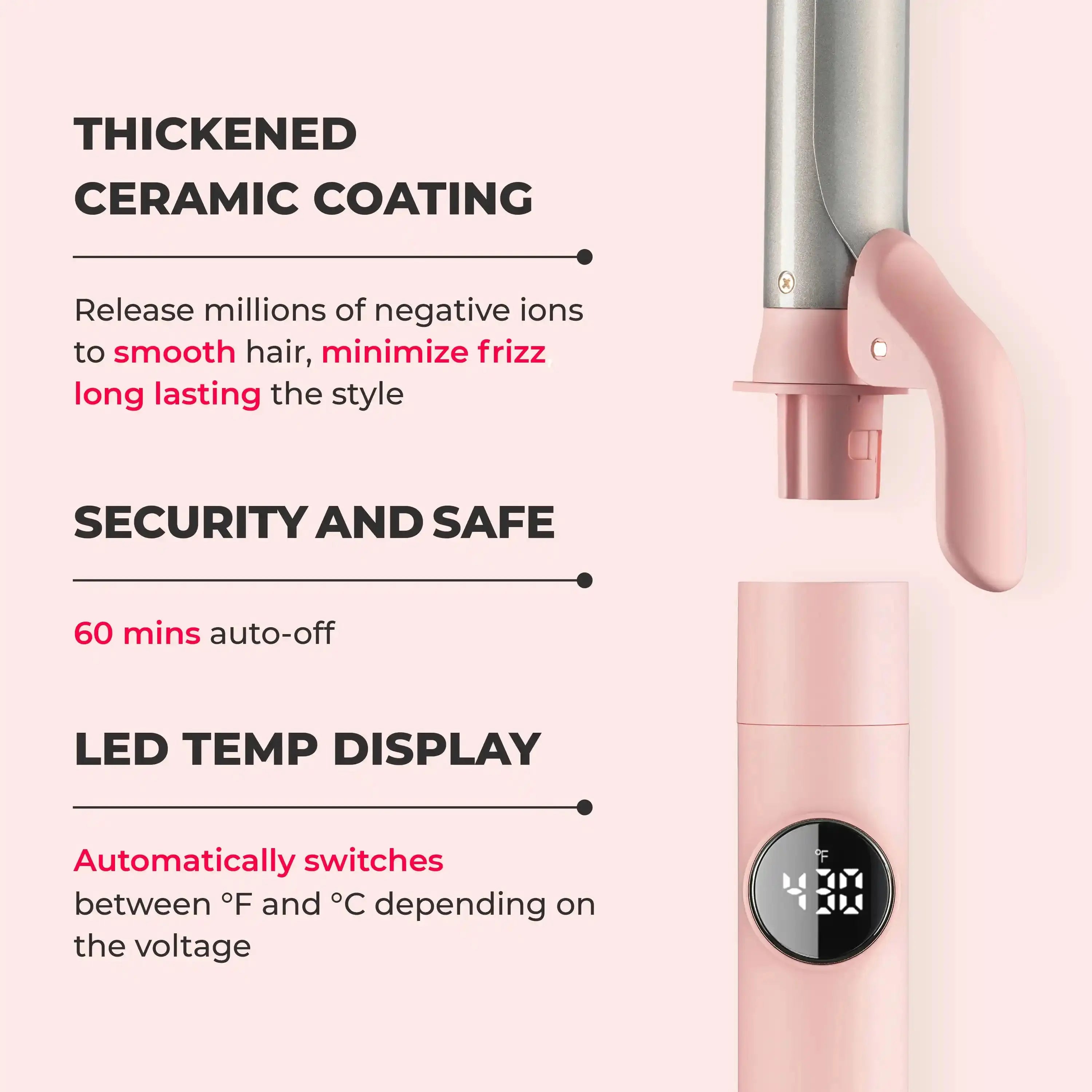 TYMO Cues Pink Hair Straightener Brush - 3-in-1 Ionic Ceramic Flat Iron for Smooth & Shiny Hair | Perfect for Home, Travel & Salon Styling