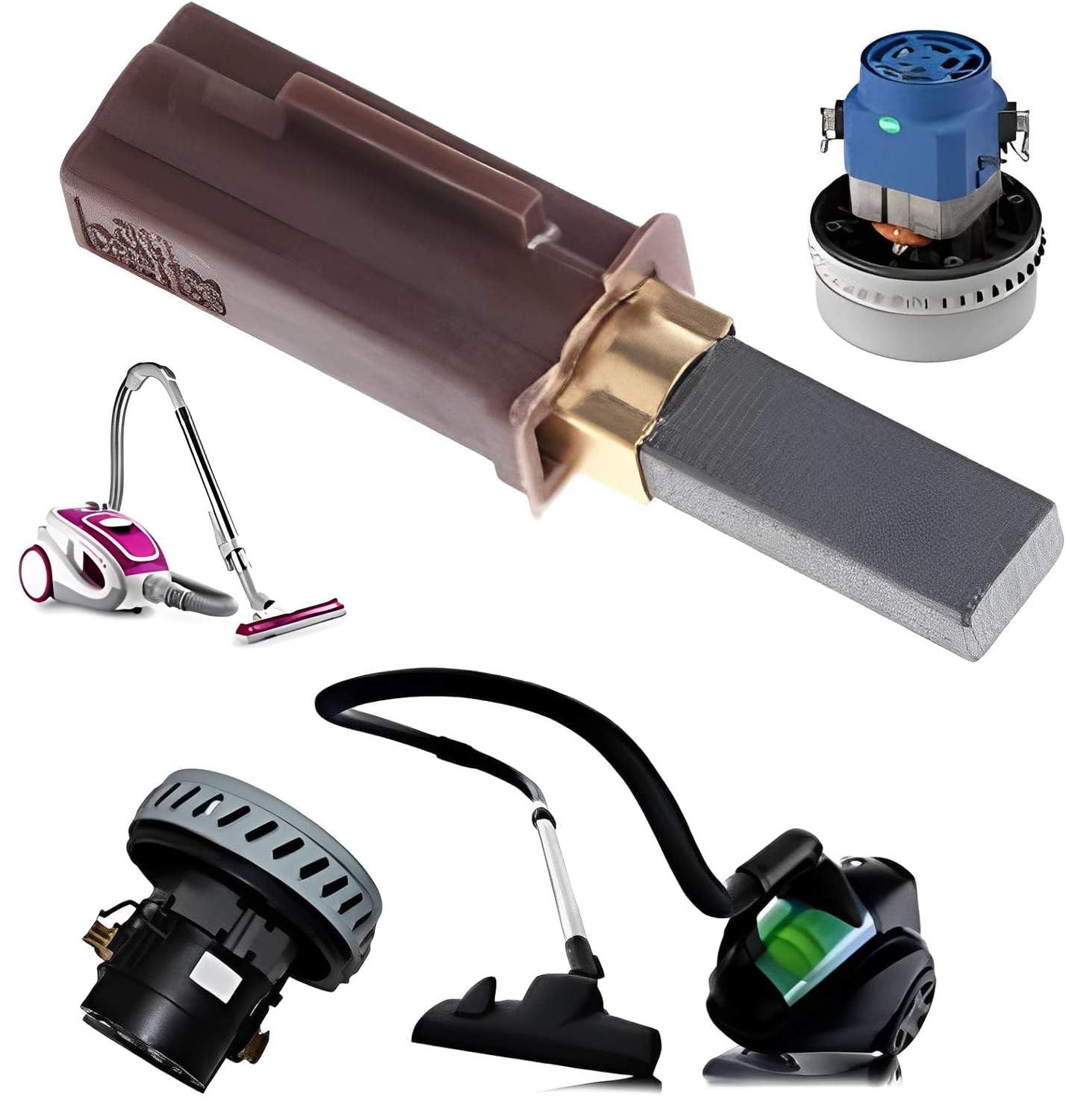 4-Pack Replacement Vacuum Cleaner Motor Carbon Brushes (2311480) - Compatible with Part Numbers 2311480, 333261, 33326-1 - No Latch Design - Perfect for Hoover, Dyson, Shark Vacuum Cleaner Maintenance & Repair - Home Cleaning & DIY Appliance Fixes