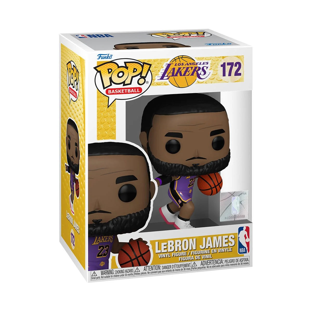 LeBron James Funko Pop Basketball Figure #172 with Protector Case - Perfect for NBA Fans, Collectors, and Sports Memorabilia Displays