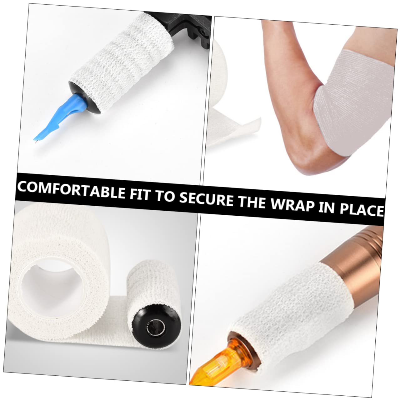 NOLITOY 72 Pcs Tattoo Bandage Wrap - Breathable Athletic Tape for Sports, Tattoo Aftercare & First Aid - Self-Adhesive Handlebar Grip Tape for Bikes, White (Great for Gym, Cycling & Wound Protection)